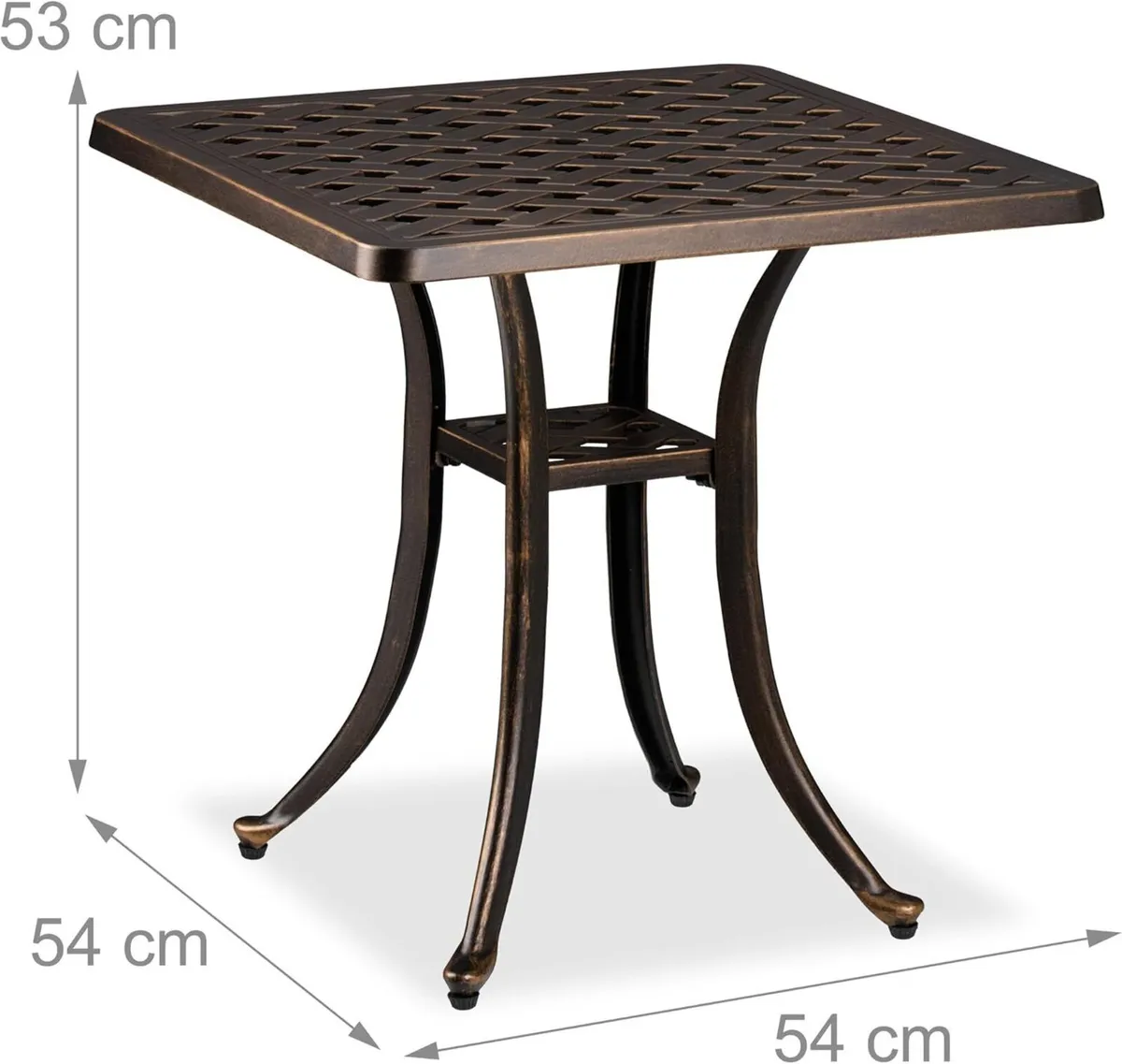 Garden Side Table Antique Cast Aluminum 53x54x54 - Image 3