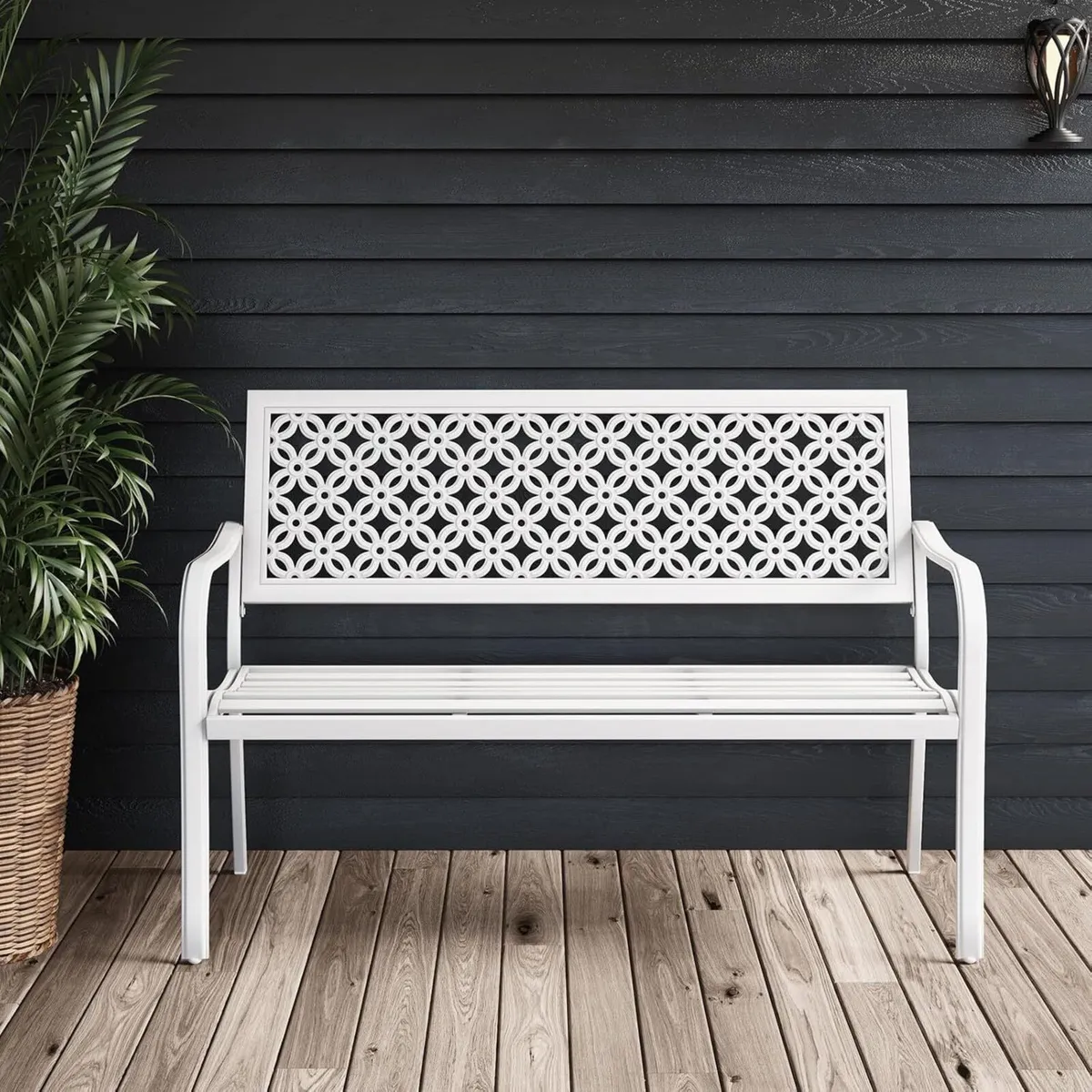 Garden Bench Outdoor with 2-3 Seater Rust - Image 4