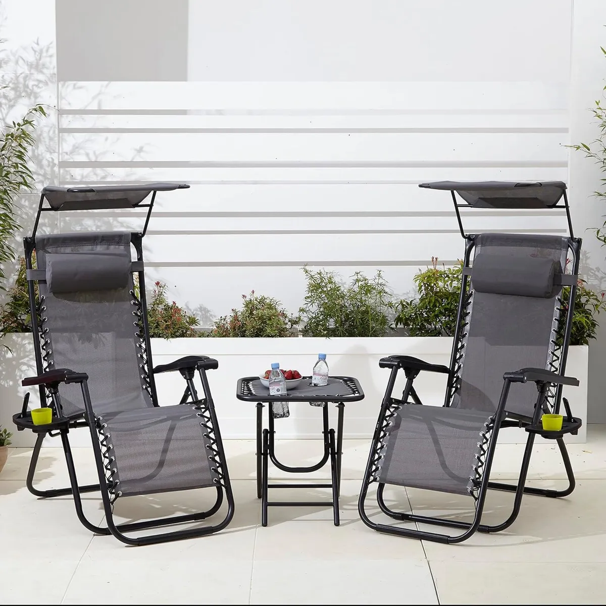 3pcs Folding Portable Zero Gravity Chairs Sun - Image 2