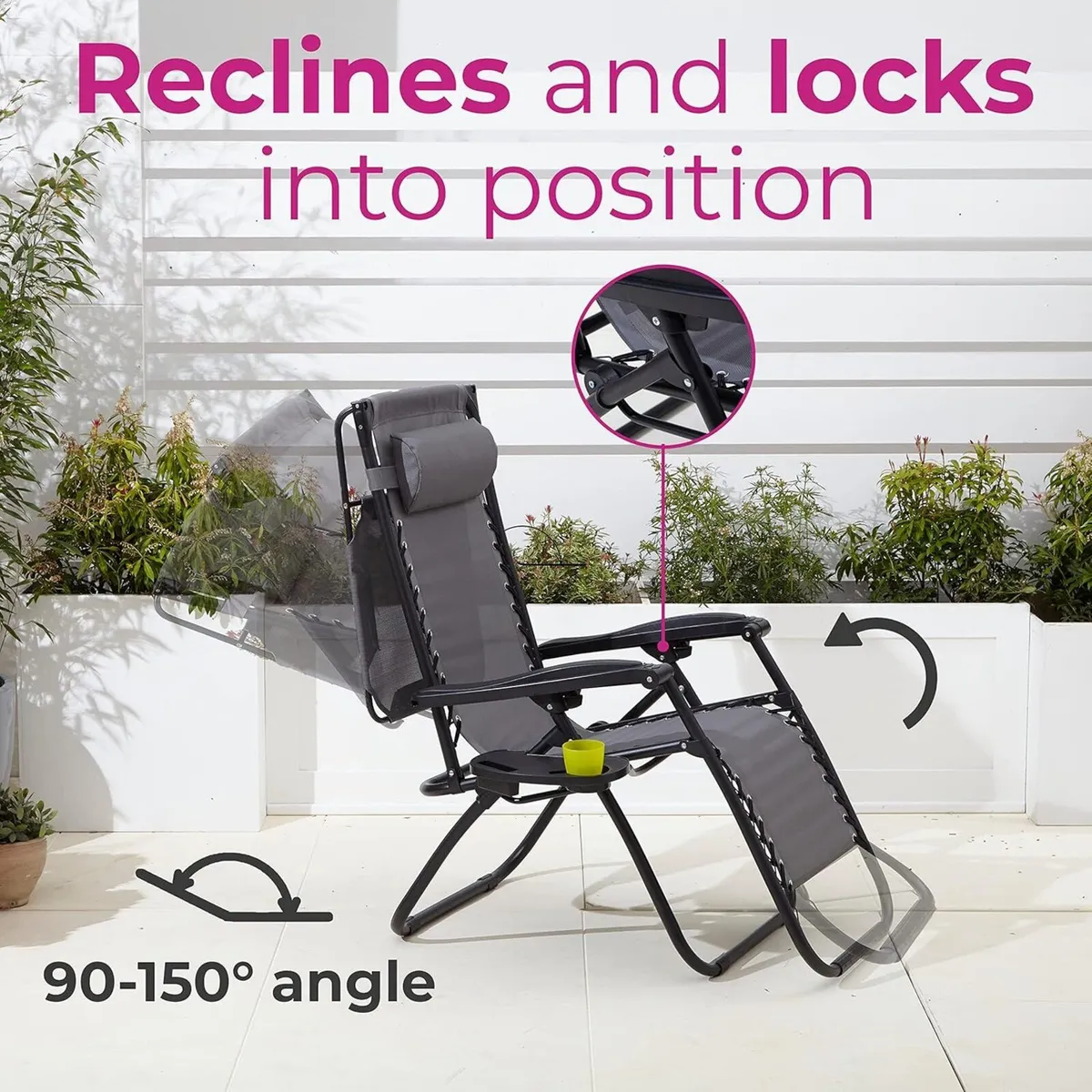 3pcs Folding Portable Zero Gravity Chairs Sun - Image 3