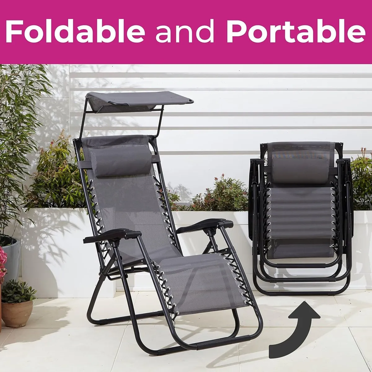 3pcs Folding Portable Zero Gravity Chairs Sun - Image 4