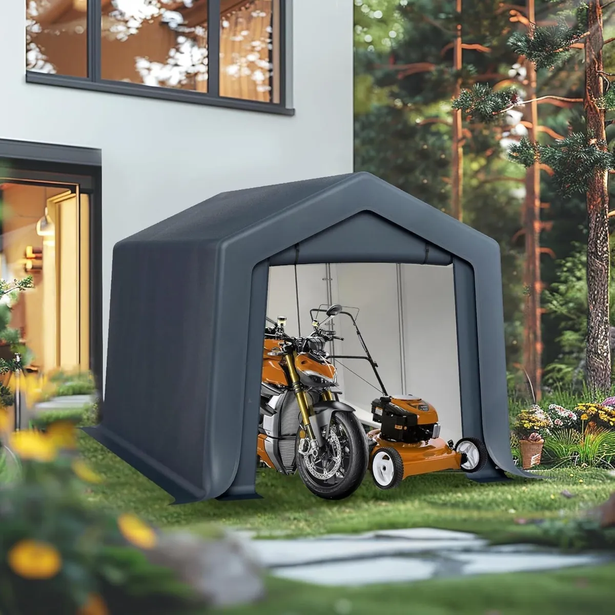 3x2x1.8m Portable Storage Shed Garden Tent with - Image 2