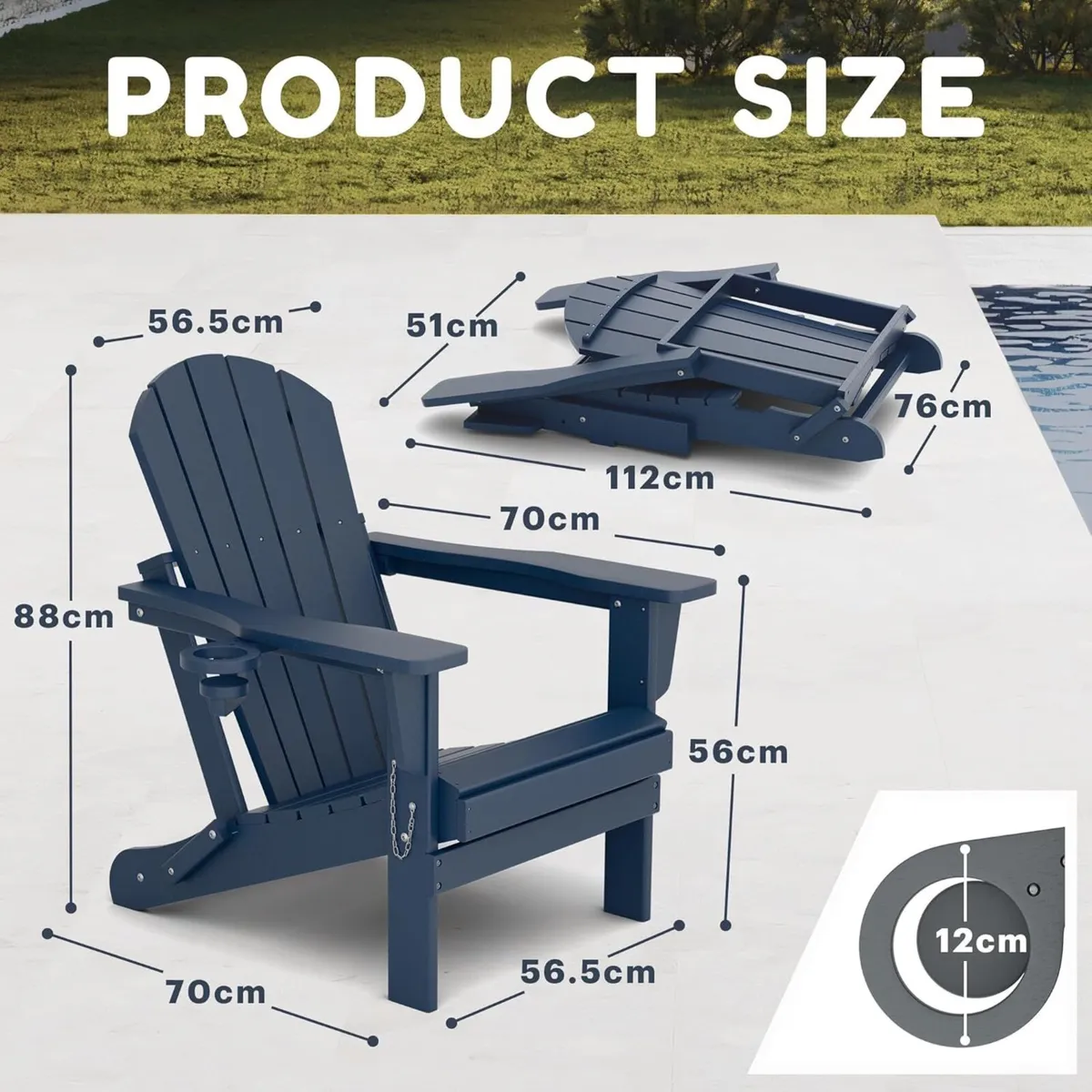 Adirondack Chairs HDPE All-Weather Folding Chair - Image 2