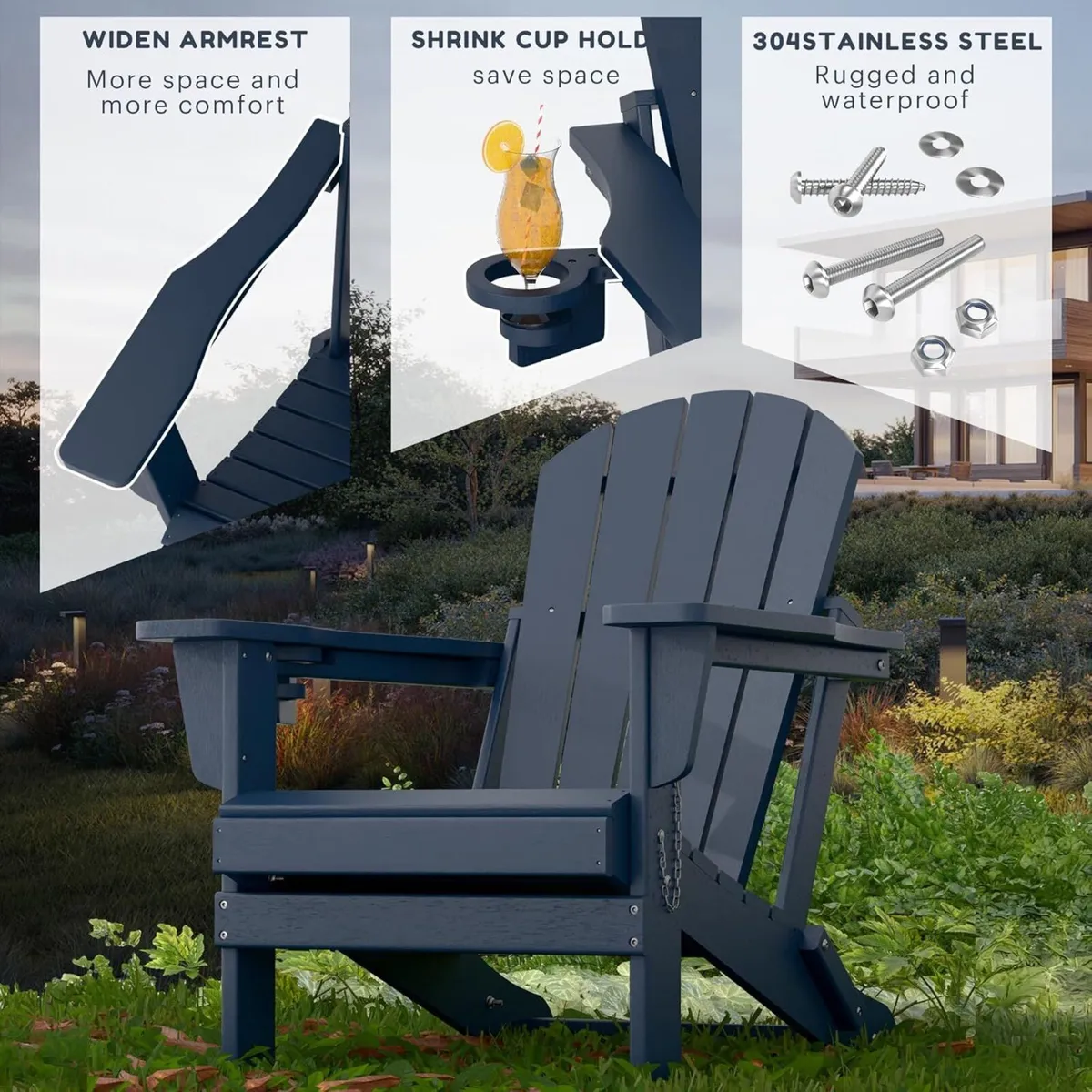 Adirondack Chairs HDPE All-Weather Folding Chair - Image 3