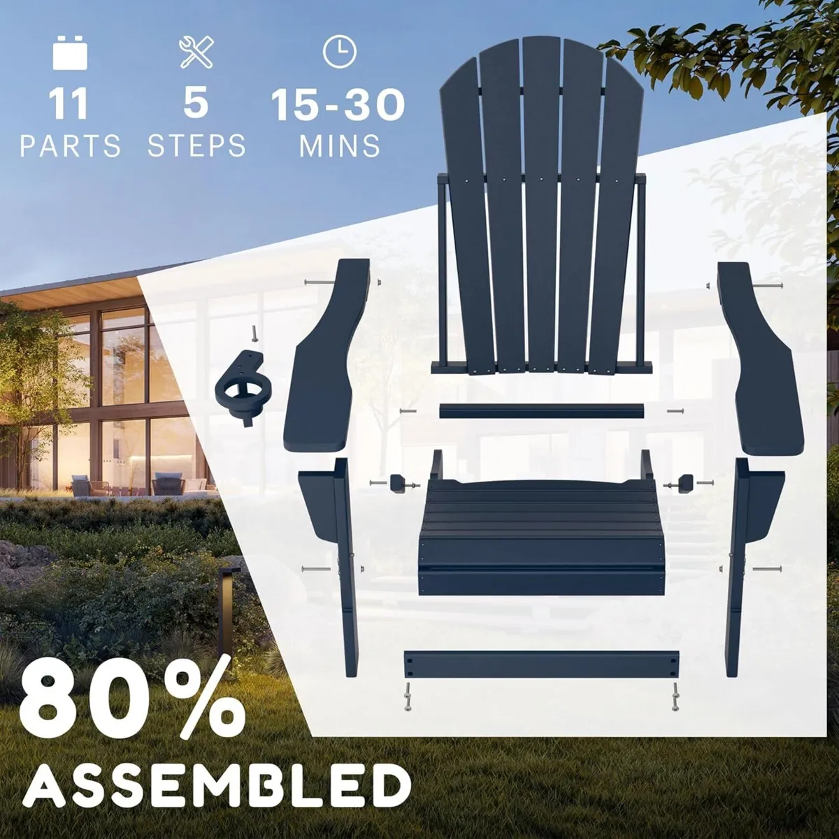 Adirondack Chairs HDPE All-Weather Folding Chair - Image 4