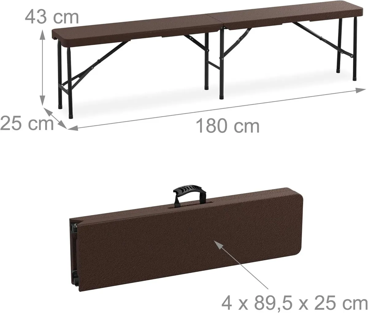 Set of 2 Picnic Benches Foldable for Pub Garden - Image 3