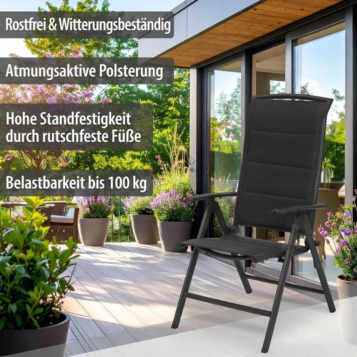 Milano High-Back Dining Chairs - Padded Folding - Image 3