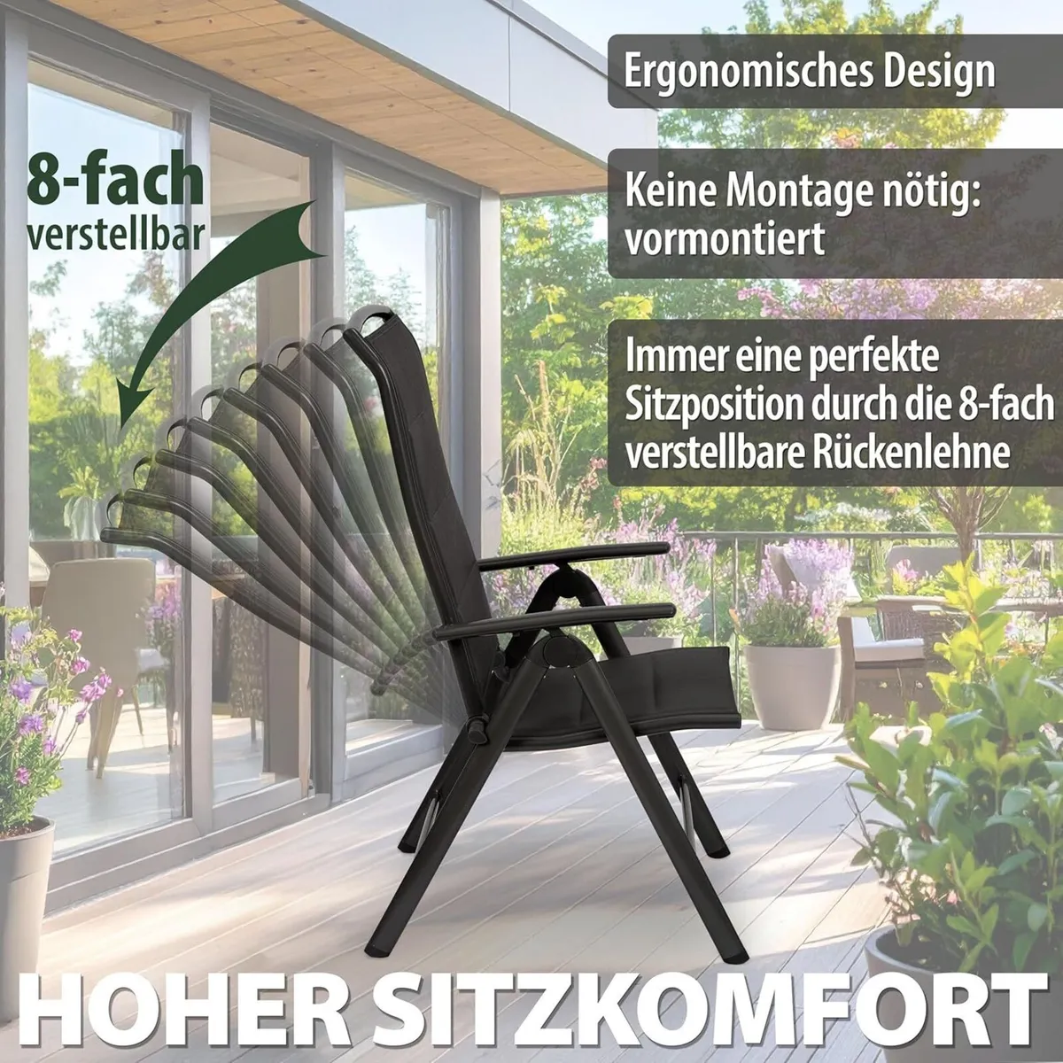 Milano High-Back Dining Chairs - Padded Folding - Image 4