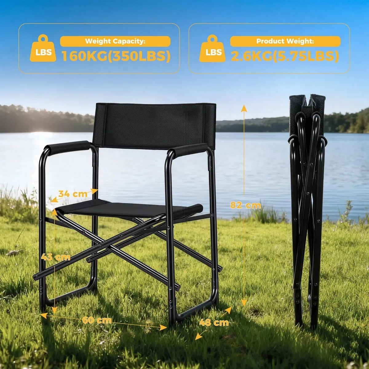 Aluminum Directors Chair Folding Camping Chairs - Image 2