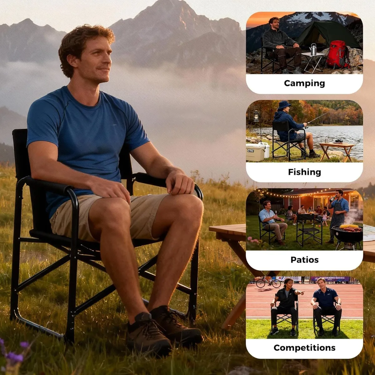 Aluminum Directors Chair Folding Camping Chairs - Image 3