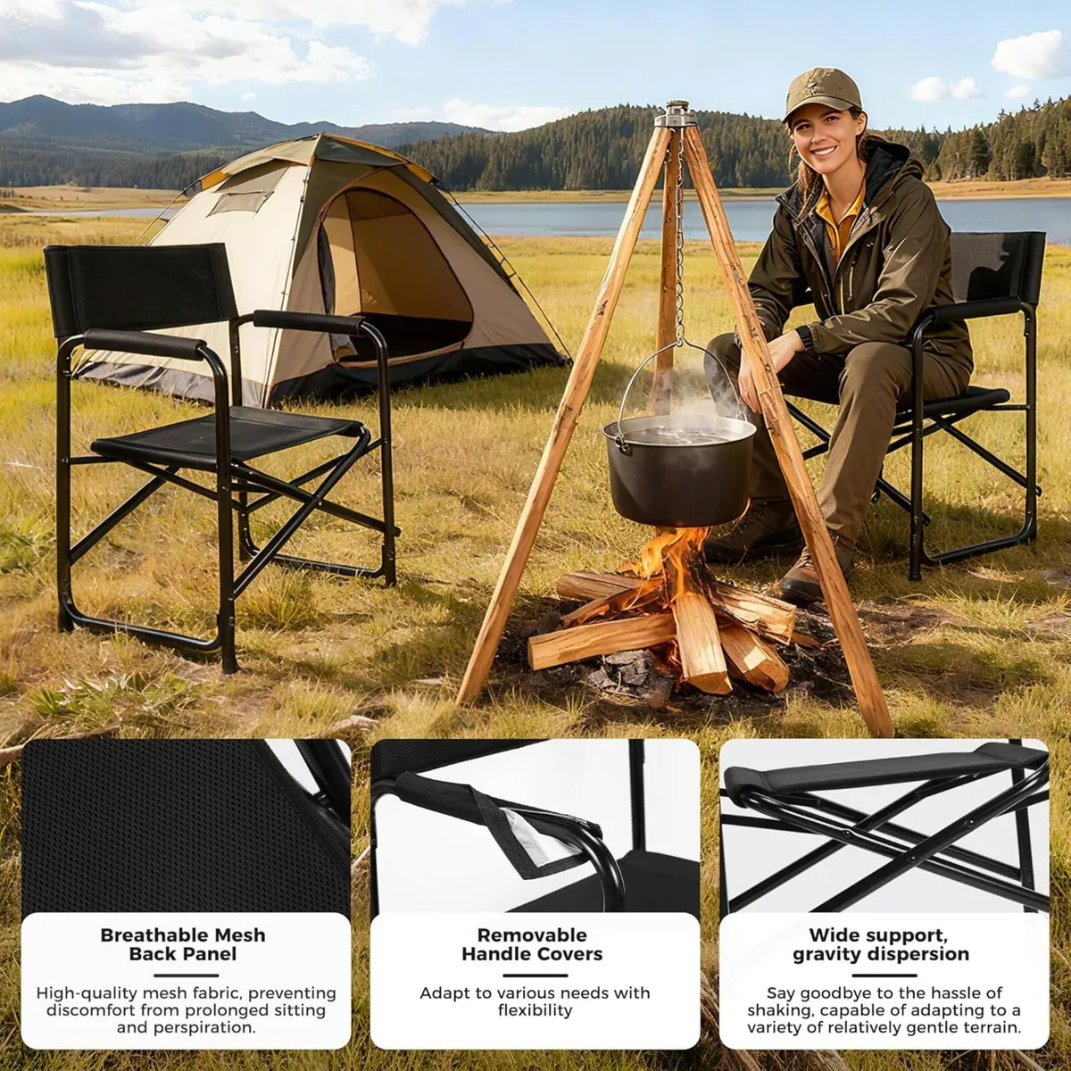 Aluminum Directors Chair Folding Camping Chairs - Image 4