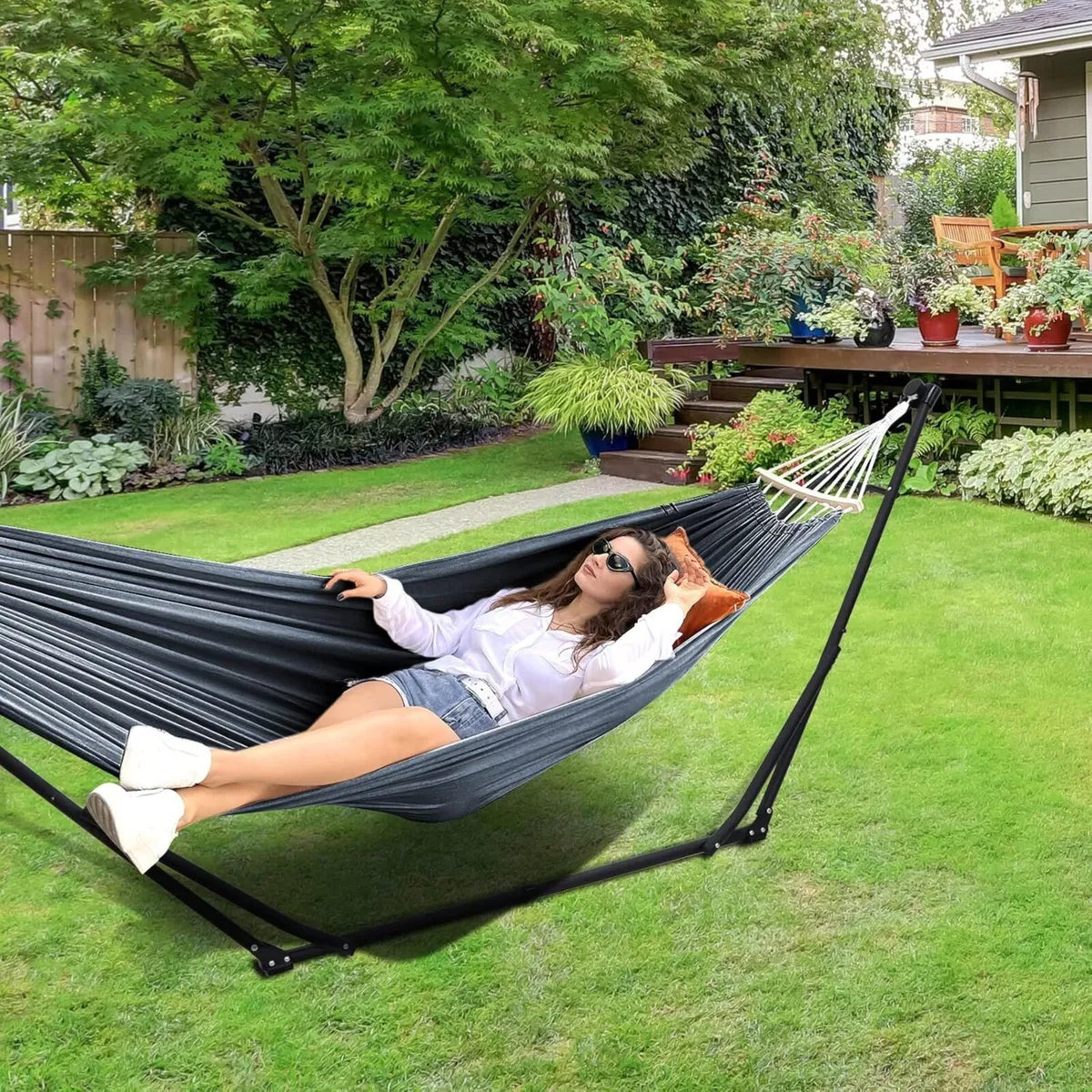 Hammock Hanging Chair with Foldable Stand Dual - Image 2