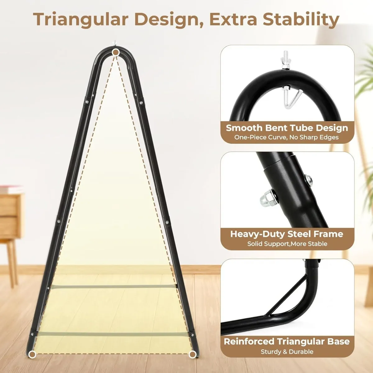U-Shaped Hammock Chair with Stand Heavy-Duty - Image 4