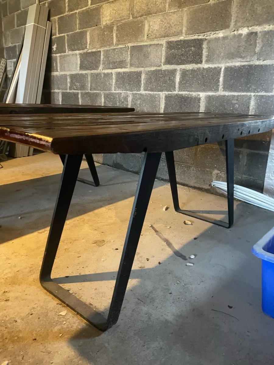 Crate and Barrel Phoenix Rustic Work Table 72" - Image 4