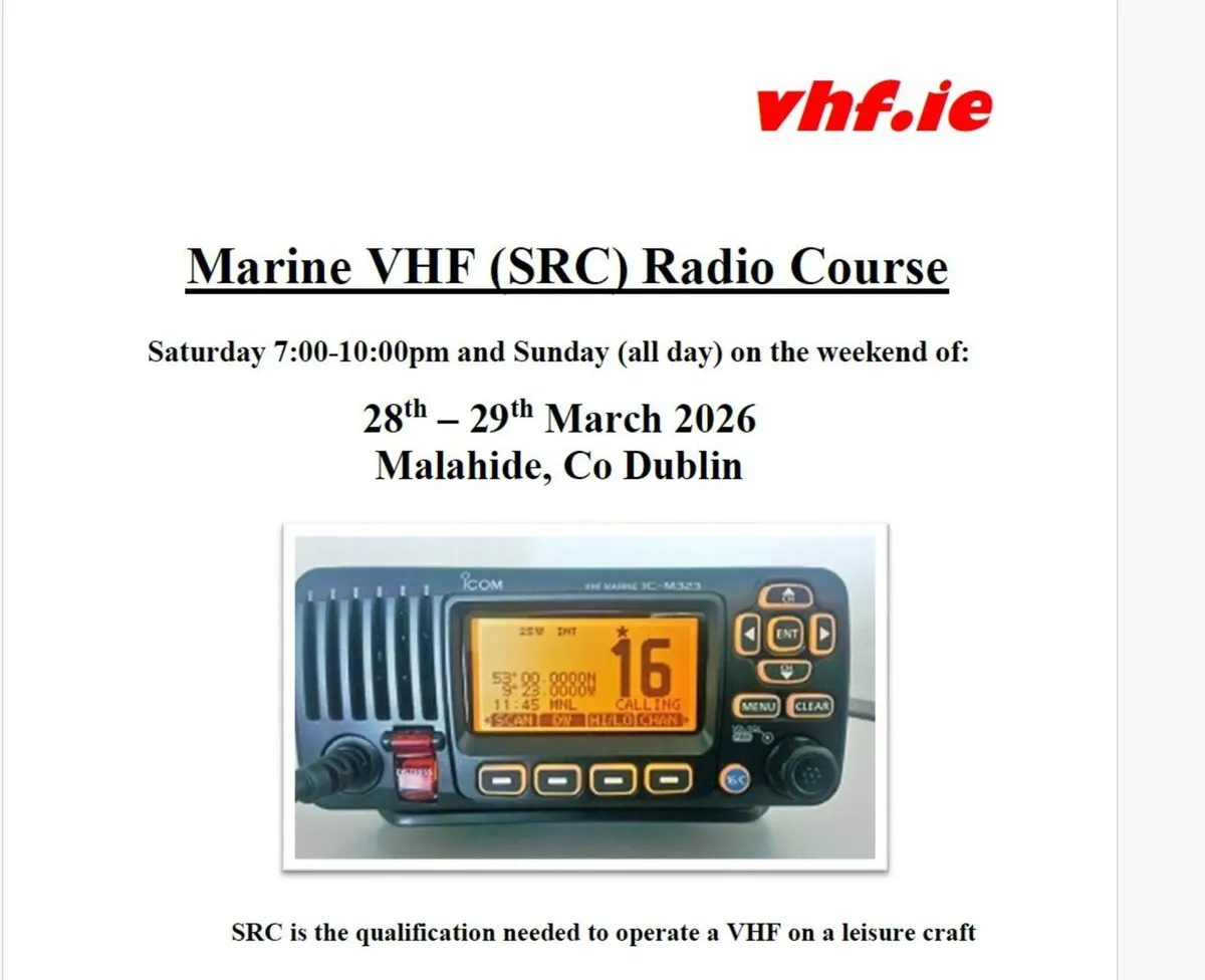 VHF SRC Marine Radio Courses: Malahide, Kinsale - Image 1