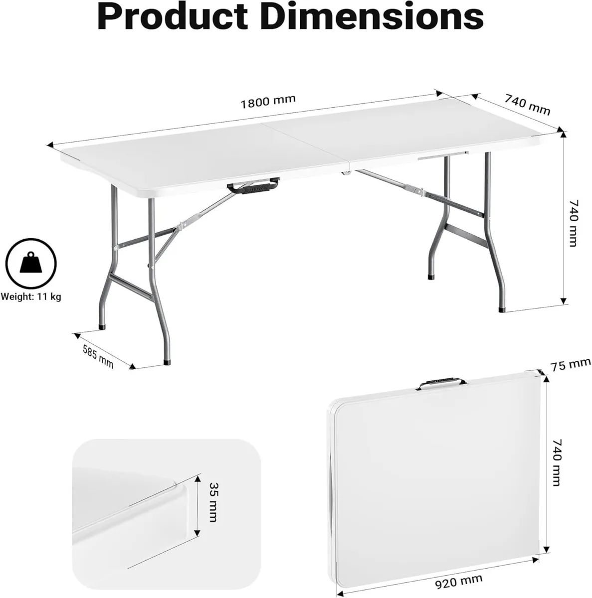 Camping Table foldable Party Folding Garden - Image 3
