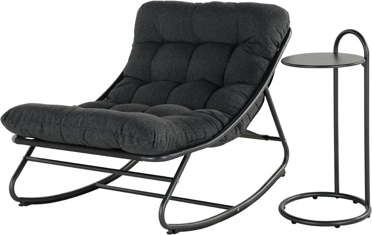 Rocking Chair with Side Table Garden Lounge - Image 1
