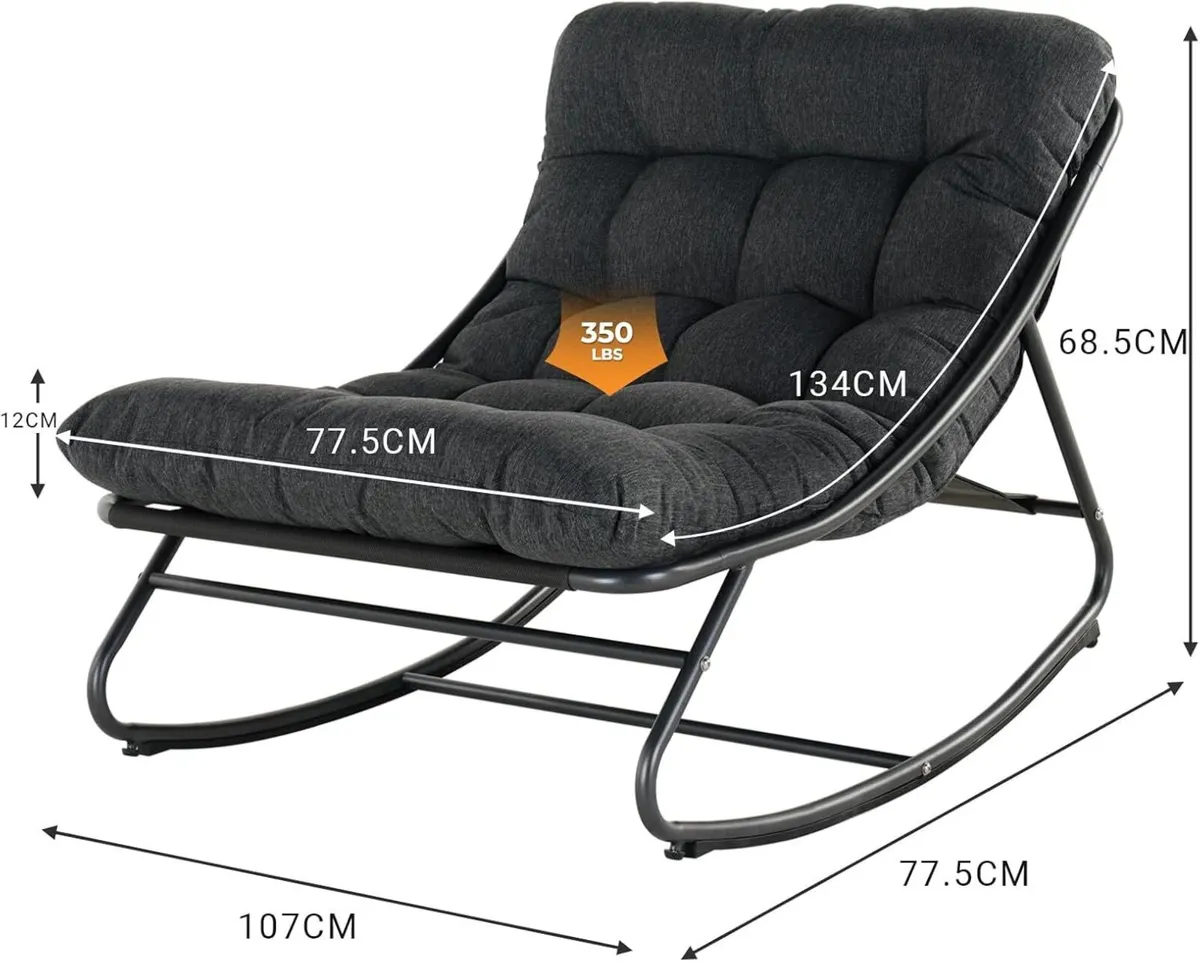 Rocking Chair with Side Table Garden Lounge - Image 3