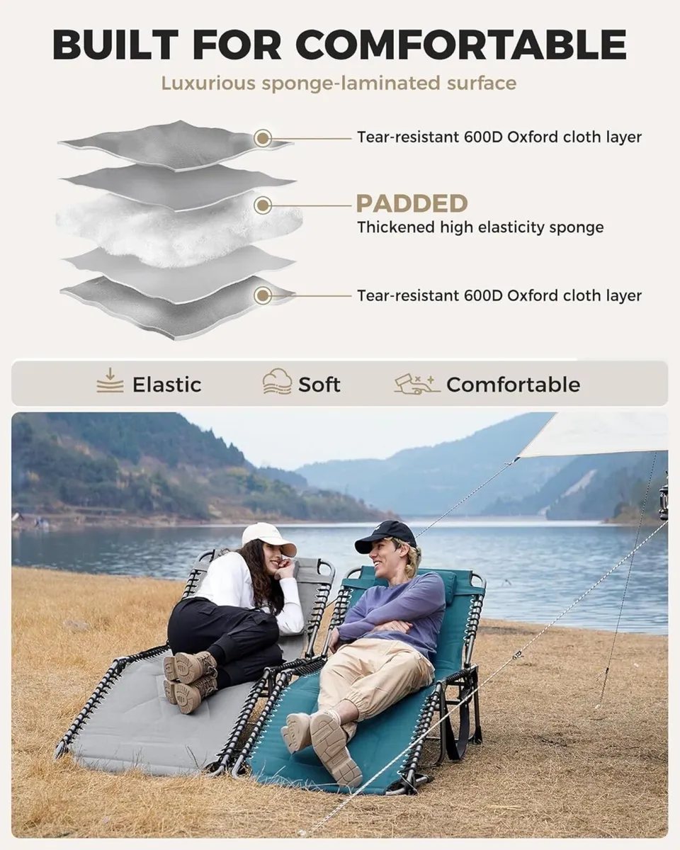 Oversize Padded Sun Lounger Garden 5-Position - Image 3