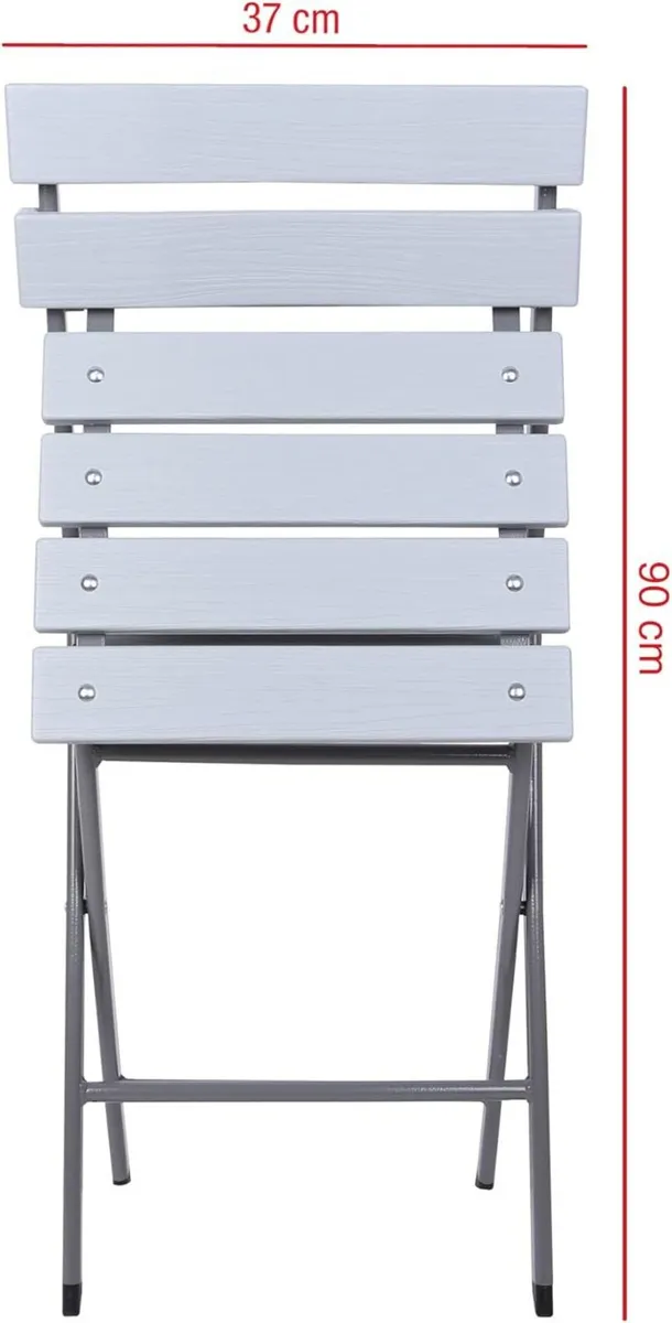 Set 2 Outdoor Chairs Folding Plastic Steel Light - Image 2