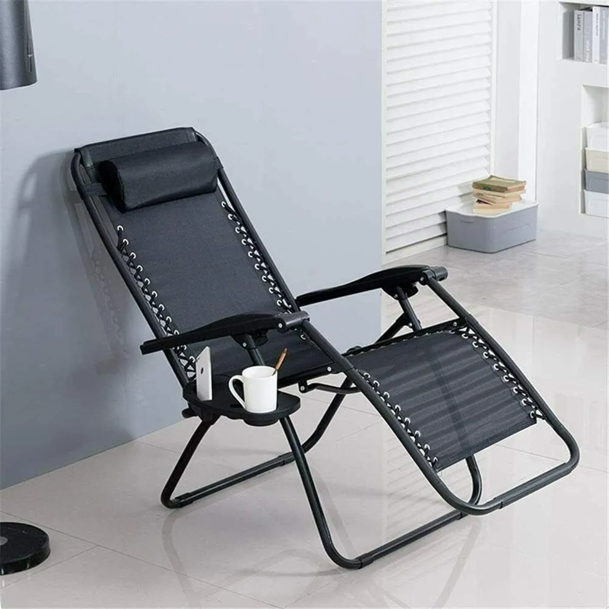 Sun Loungers Set of 2 Zero Gravity Chairs with - Image 3