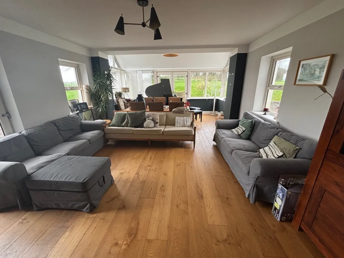 Couches & footstool - Image 1