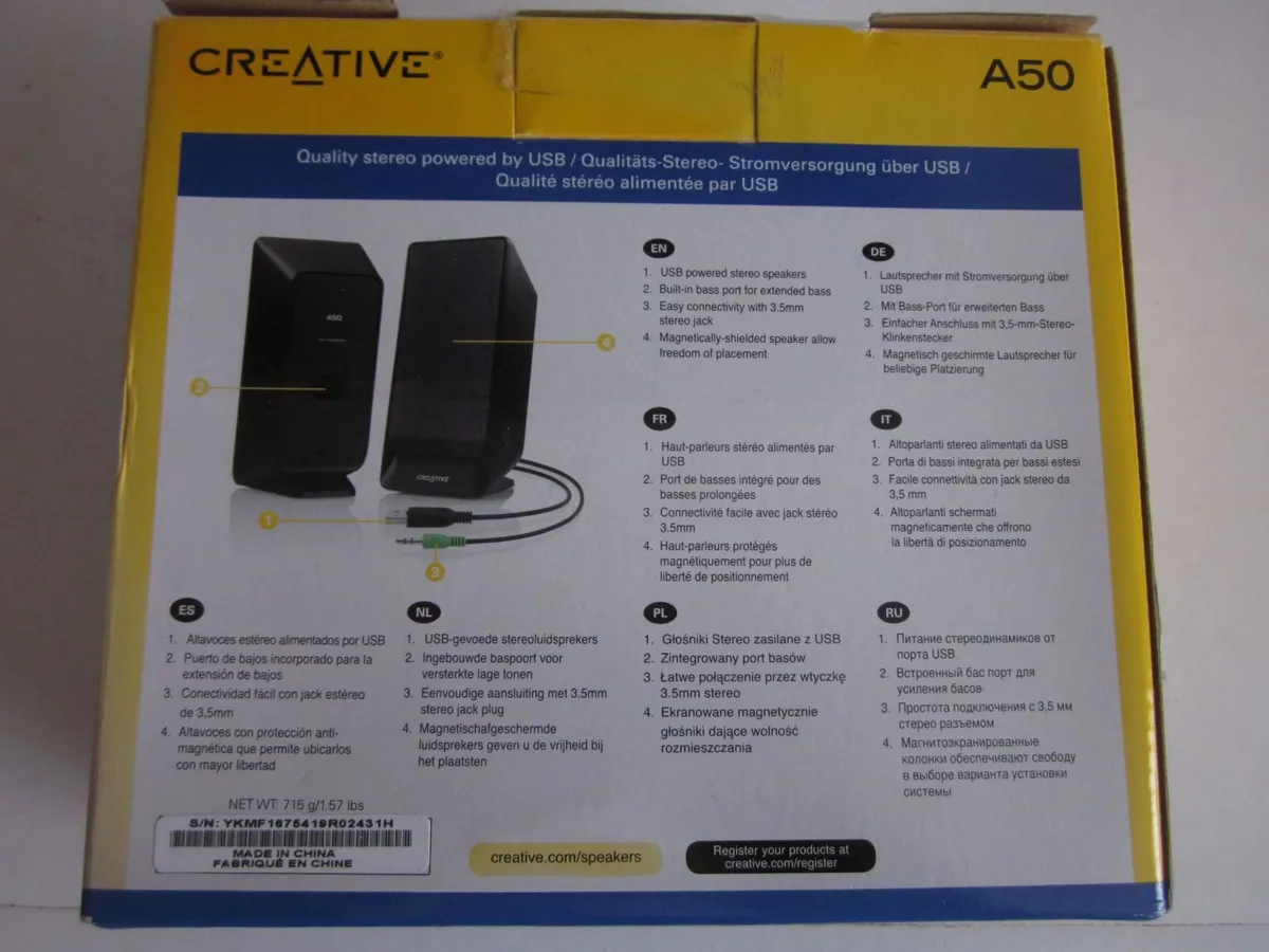 Creative A50 USB-powered 2.0 Desktop Speakers - Image 4