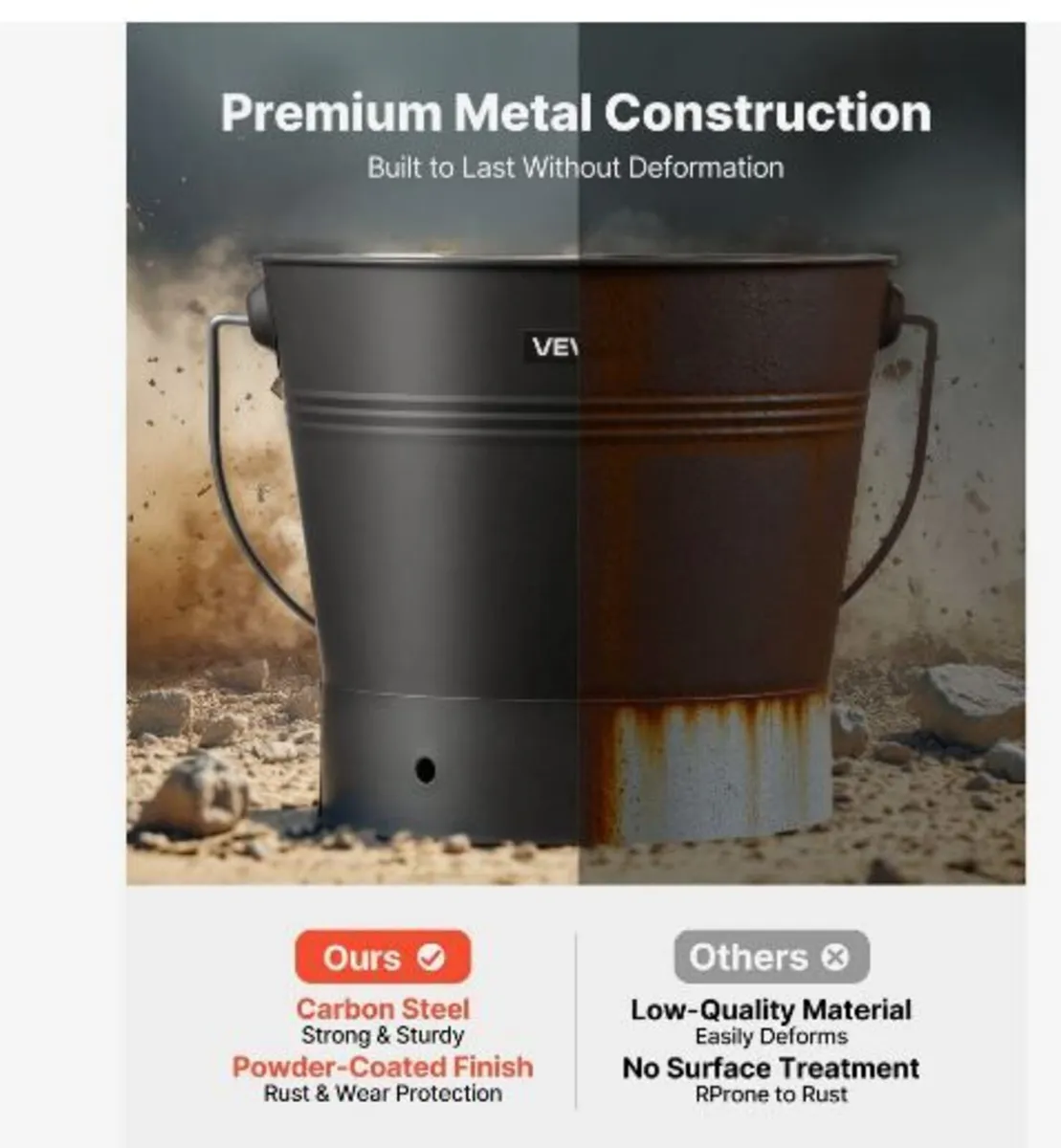 Ash Bucket, 4 PCS with Lid, Shovel - Image 4