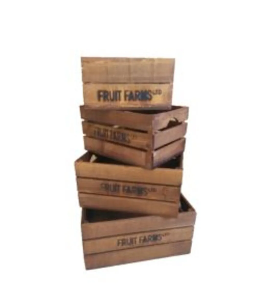 Brown wooden fruit crates