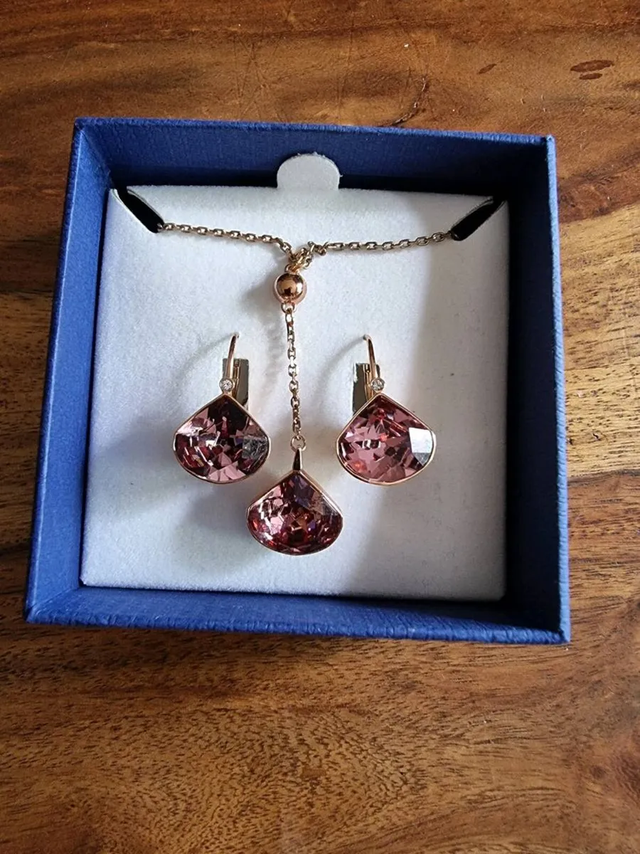 Svarovski Crystal Pendant and Earrings - Image 1