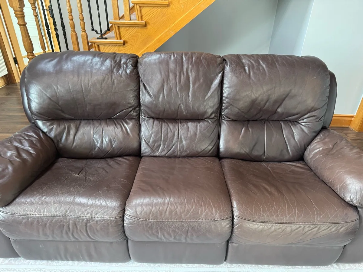 3 seater recliner sofa and two chair - Image 1