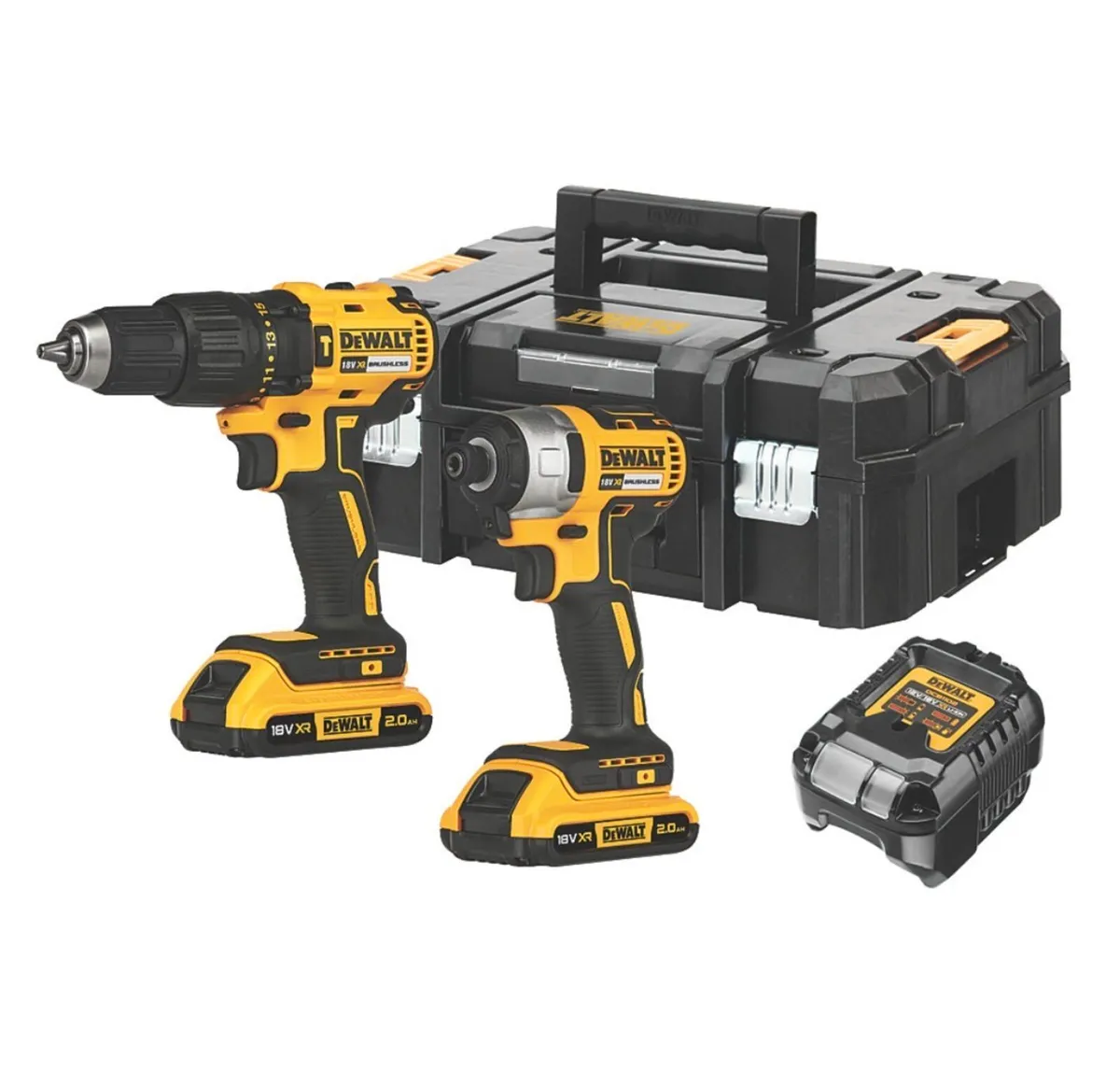 De Walt Twin Pack, impact&drill 2x2ah batteries+ch - Image 2