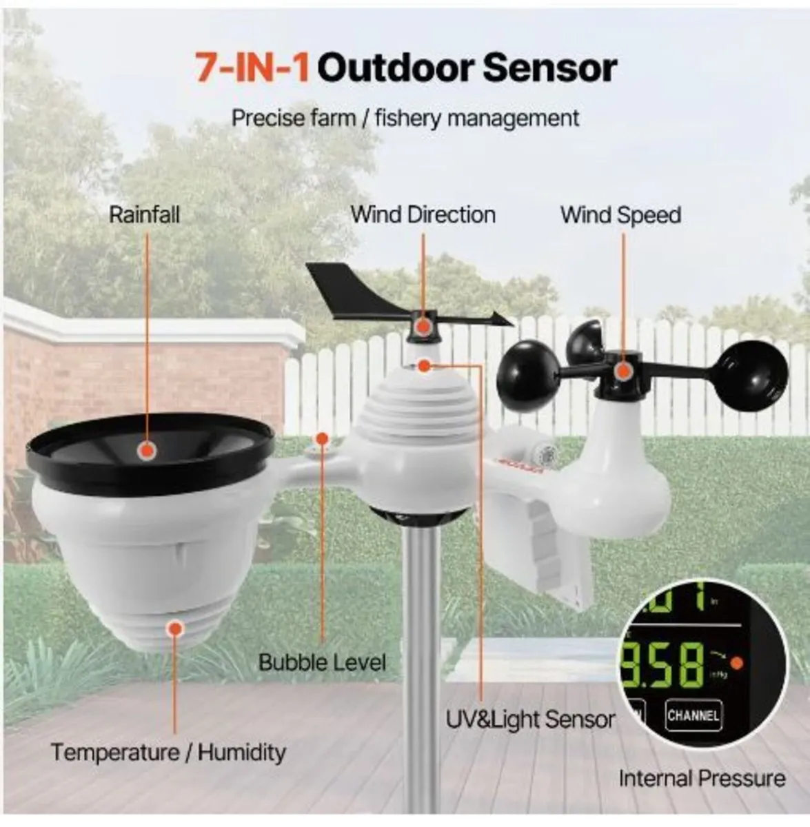 7-in-1 Wi-Fi Weather Station, 19.1 cm - Image 3