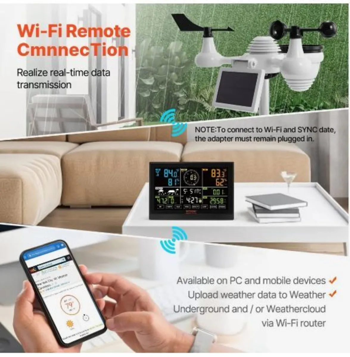 7-in-1 Wi-Fi Weather Station, 19.1 cm - Image 4