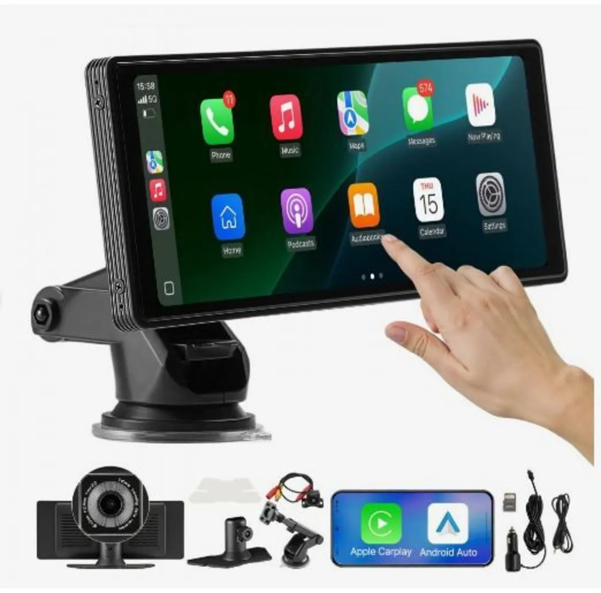 Wireless Car Stereo, 254 mm HD Portable Radio - Image 1