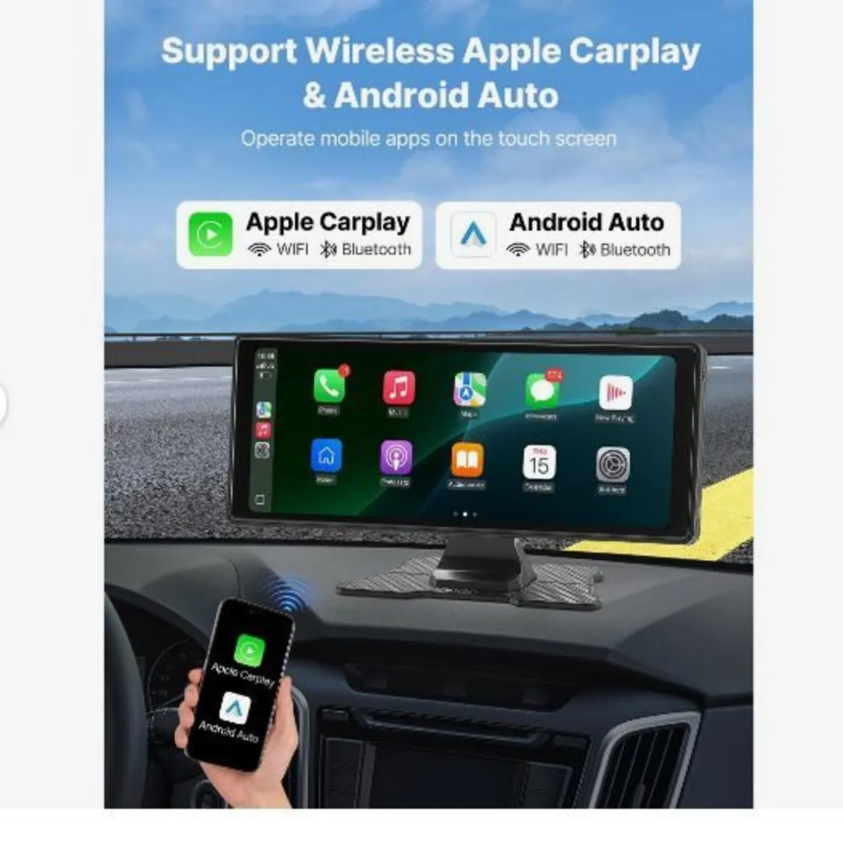 Wireless Car Stereo, 254 mm HD Portable Radio - Image 4