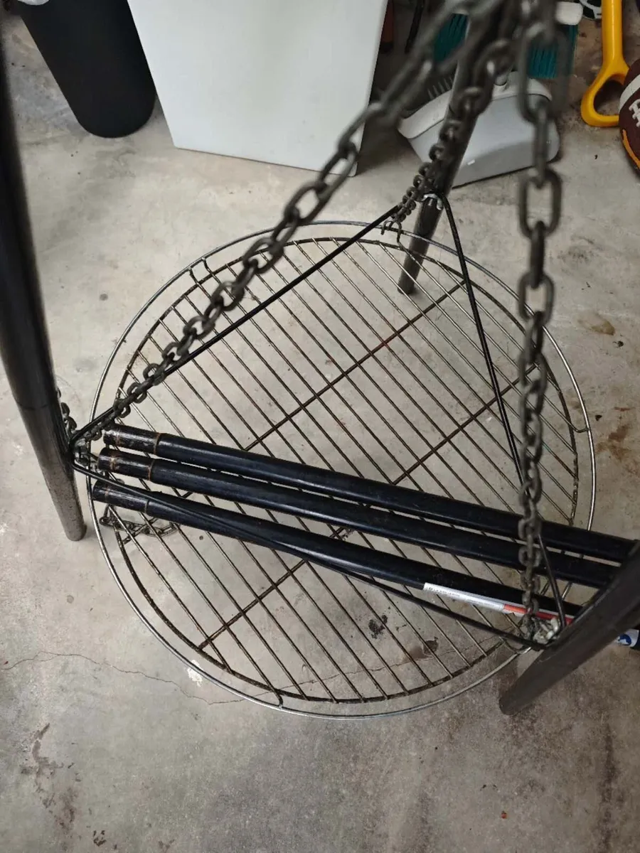 fire pit with tripod grill + various tools Dublin - Image 3