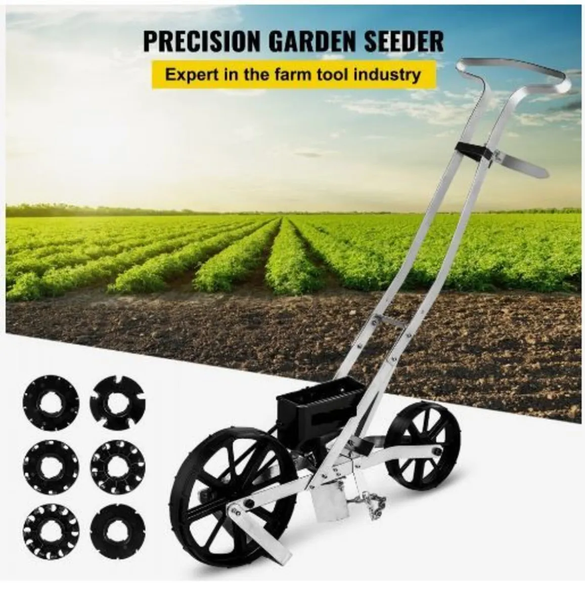 Garden Seeder, Metal Precision Garden Push Seeder - Image 2