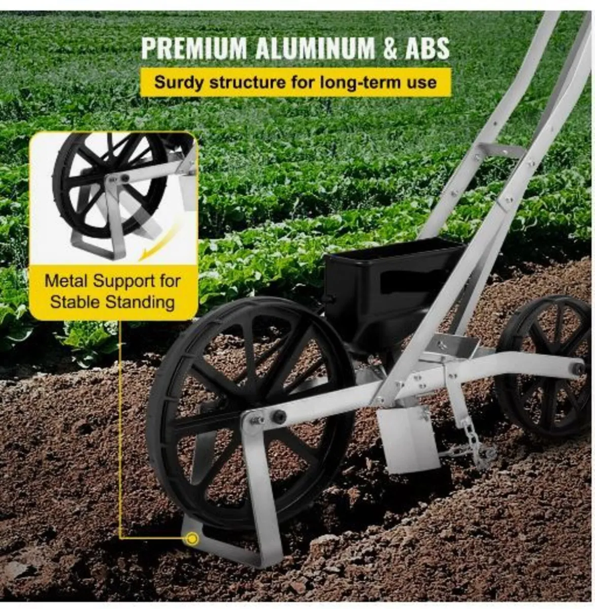 Garden Seeder, Metal Precision Garden Push Seeder - Image 3
