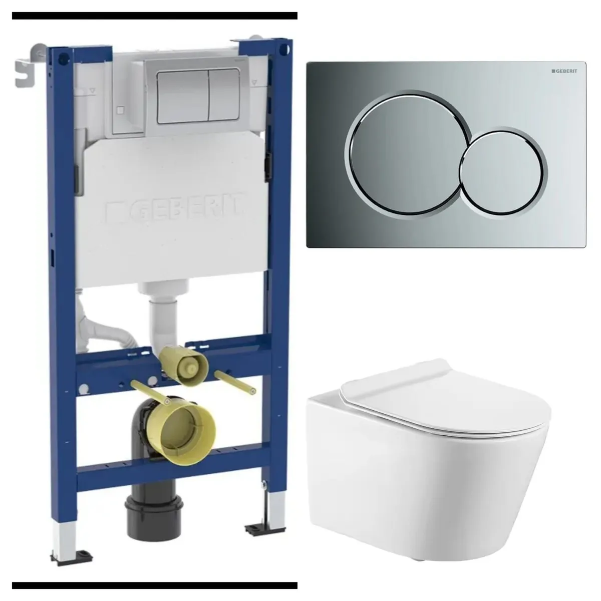 Geberit frame  flushplate with elegance pan pack