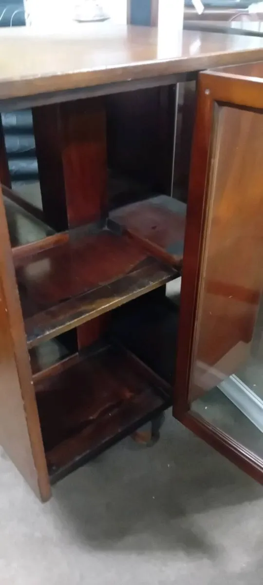 Antique Mahogany Glazed Rotating Bookcase - Image 2
