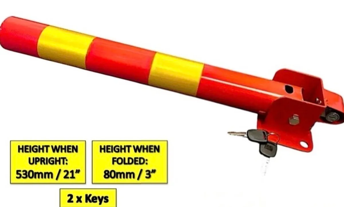 NEW Folding Locking Parking Bollard Barrier Post - Image 2