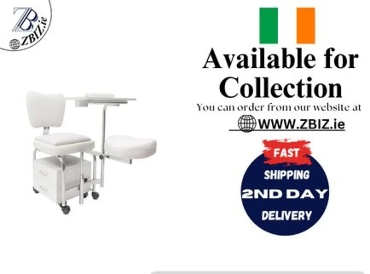 Manicure Pedicure Chair Nail Table Trolley - Image 1