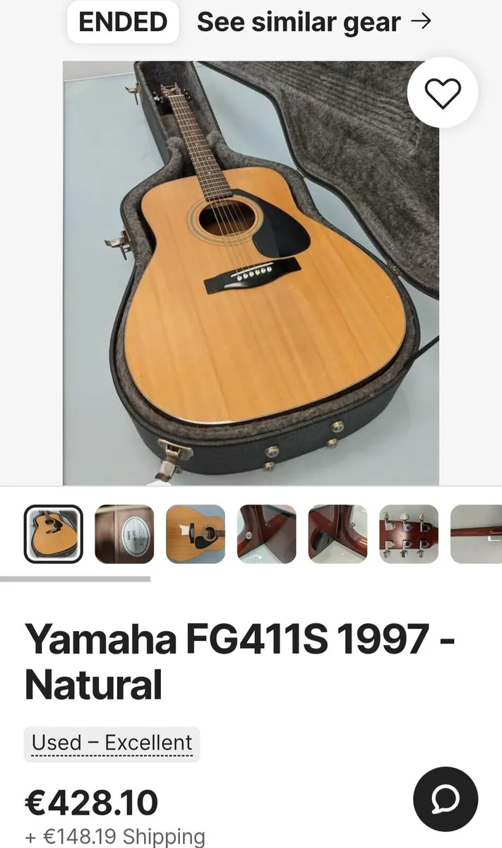 Yamaha FG411S Solid Top Semi Acoustic Guitar - Image 2