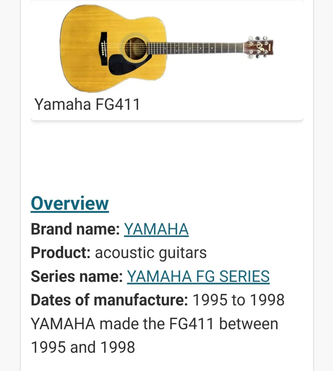 Yamaha FG411S Solid Top Semi Acoustic Guitar - Image 3