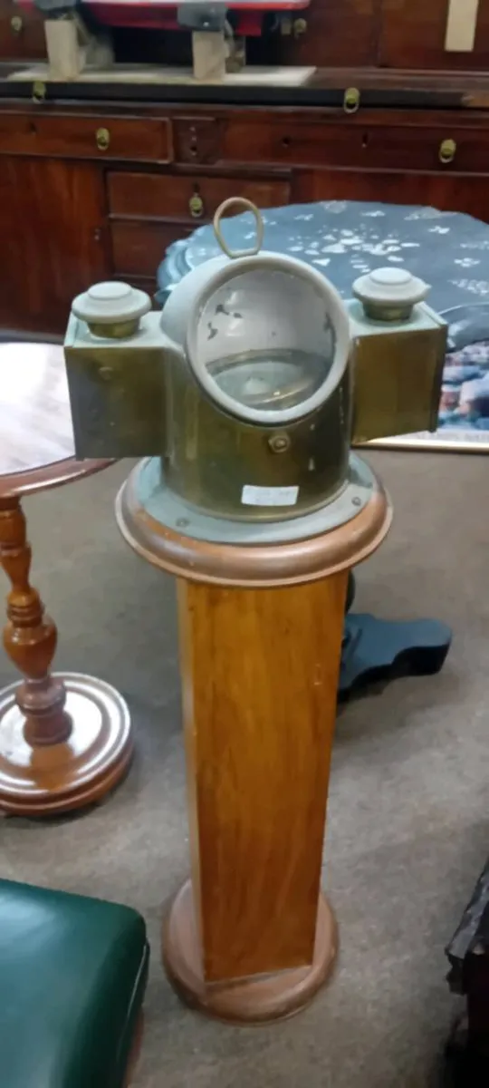 Mounted Vintage Ships Binnacle Compass - Image 1