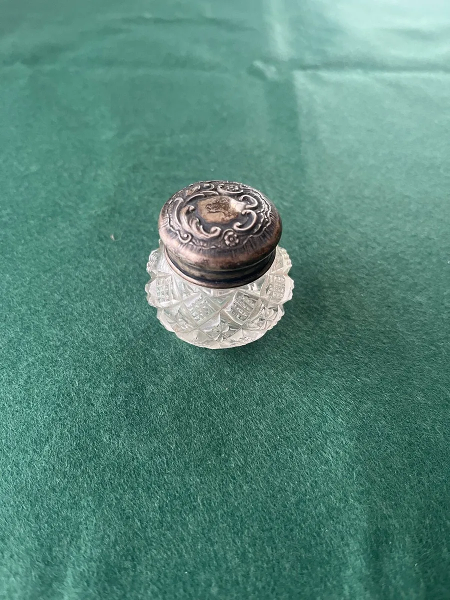 Antique Silver Mounted Powder Jar - Image 2