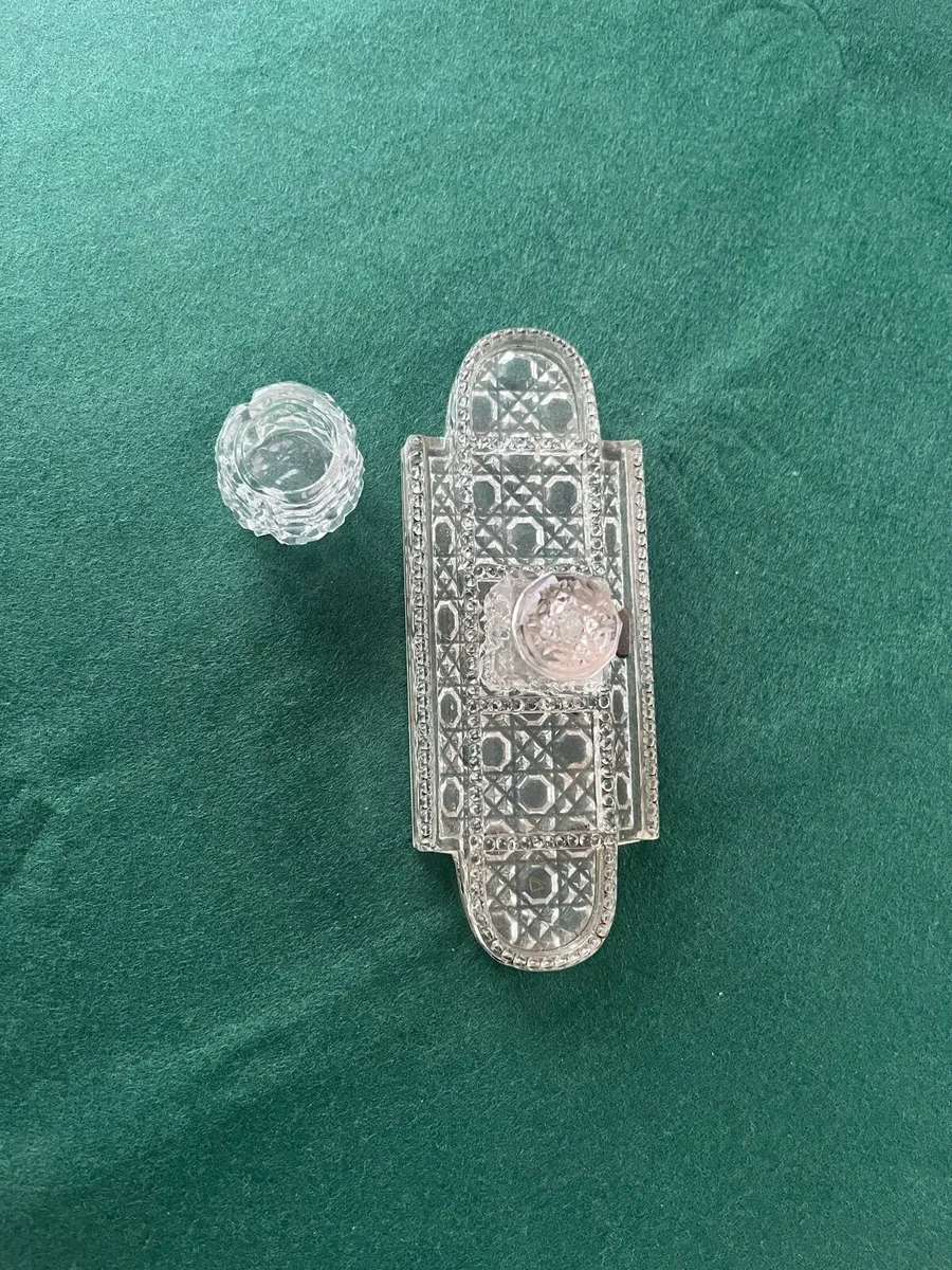 Antique Crystal Condiment Set - Image 2