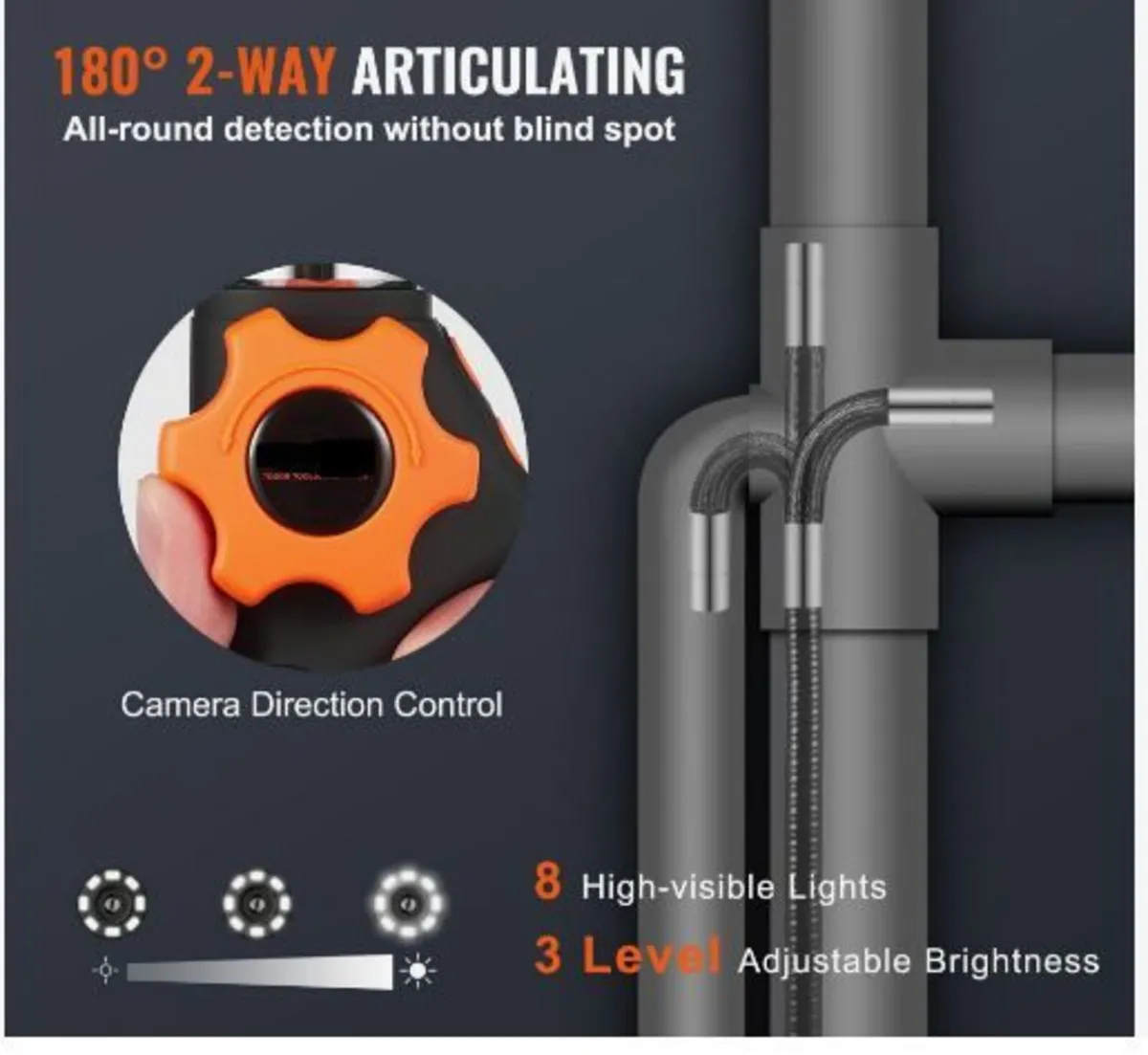 Articulating Borescope Camera with Light - Image 2