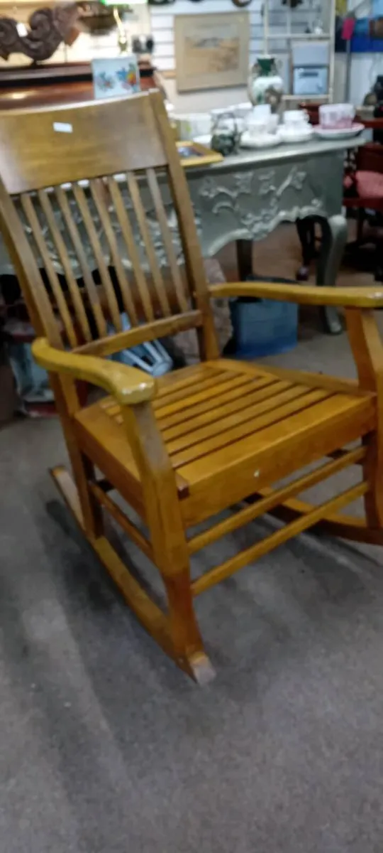 Large Solid Hardwood Rocking Chair